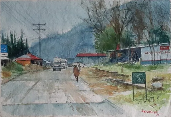 Water Color Cityscape Painting 0637