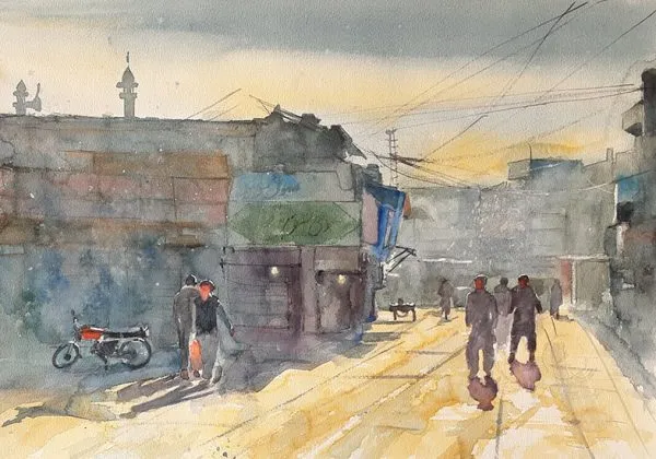 Water Color Cityscape Painting 3932
