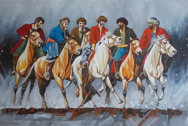 Oil Paint Horses Painting 2095