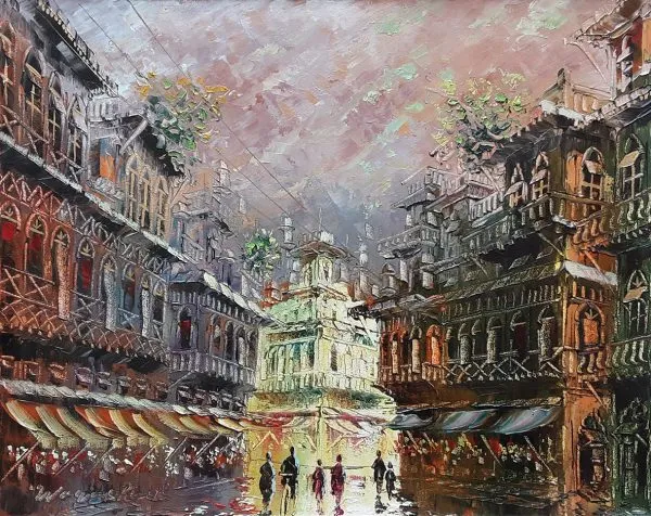 Oil Paint Cityscape Painting 2929