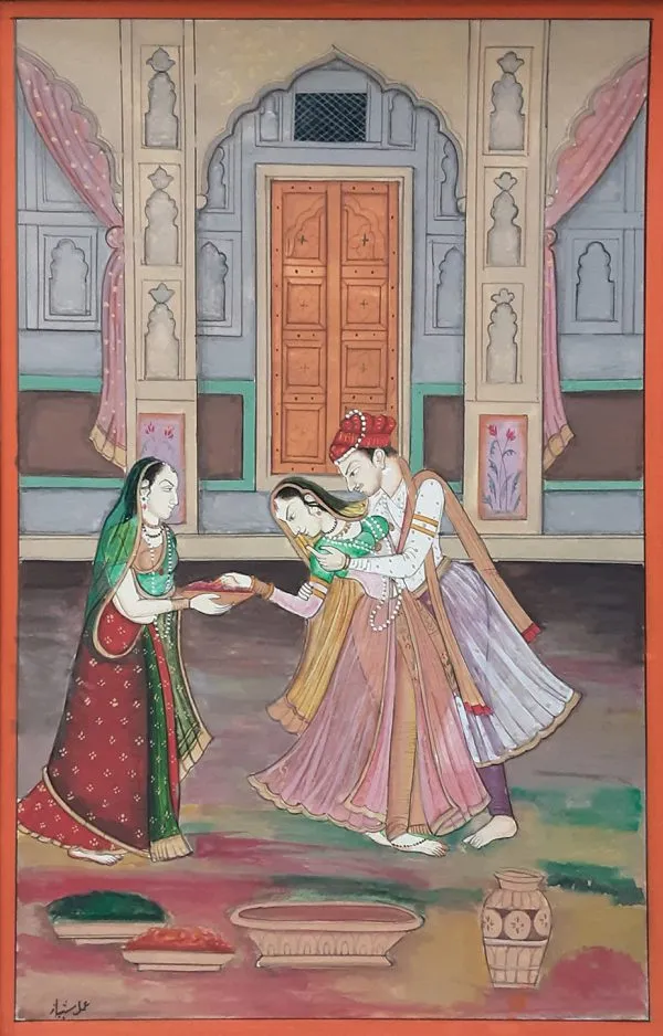 Gouache on Wasli Miniature Painting 2966