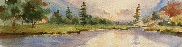 Water Color Landscape Painting 3858
