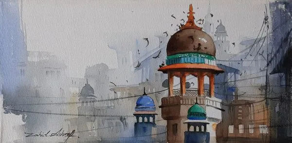 Water Color Cityscape Painting 4595
