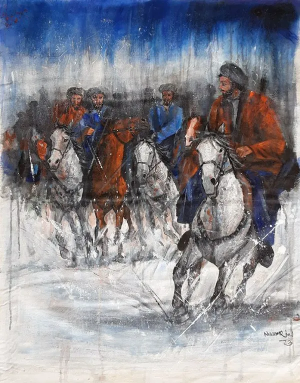 Acrylic Paint Horses Painting 4798