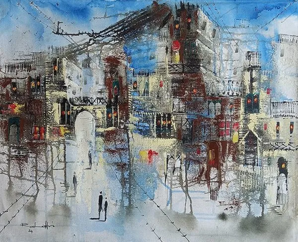Acrylic Paint Cityscape Painting 5308