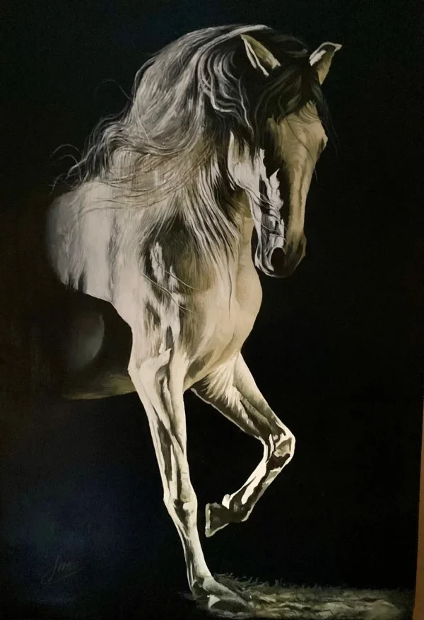 Jan Muhammad, Horses, Oil on Canvas