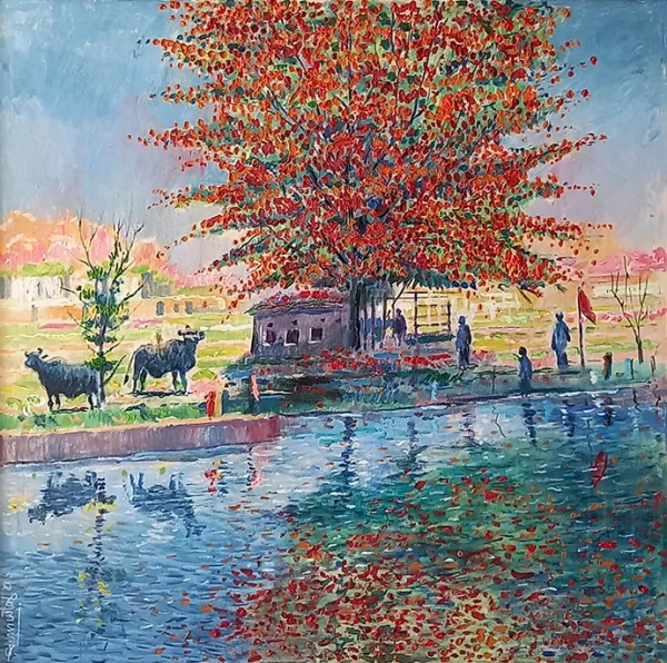 Ghulam Mustafa, Oil on Canvas, Landscape