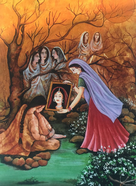 Gouache on Wasli Mughal Miniature 1219